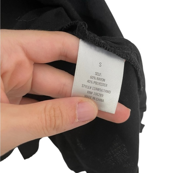 Francesca’s Blue Rain Black Button-Up Blouse Small - Picture 2 of 4